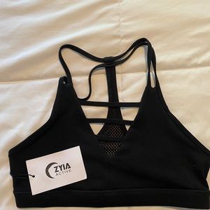 Zyia Active Black Razorback Sports Bra Women's Size Large NWT